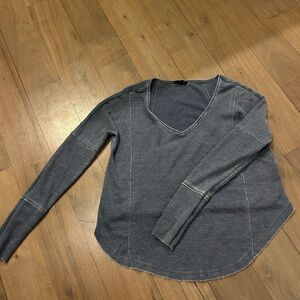 Women's Gray V-Neck Top